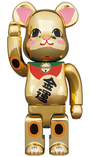 Be@rbrick Maneki neko Gold Plated 2 100%