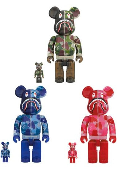 Be@rbrick Bape Clear ABC Camo Shark Green 100% & 400%