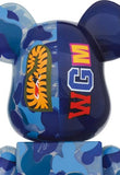 Be@rbrick Bape Clear ABC Camo Shark Blue 100% & 400%
